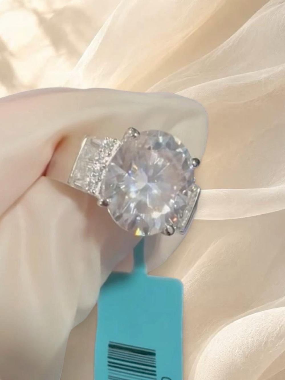 Sterling Silver Moissanite 6.50 CTW VVS Ring 5